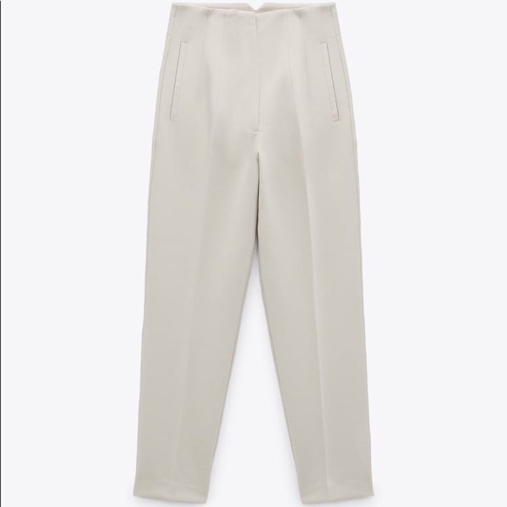 Zara High waisted pants oyster white size large